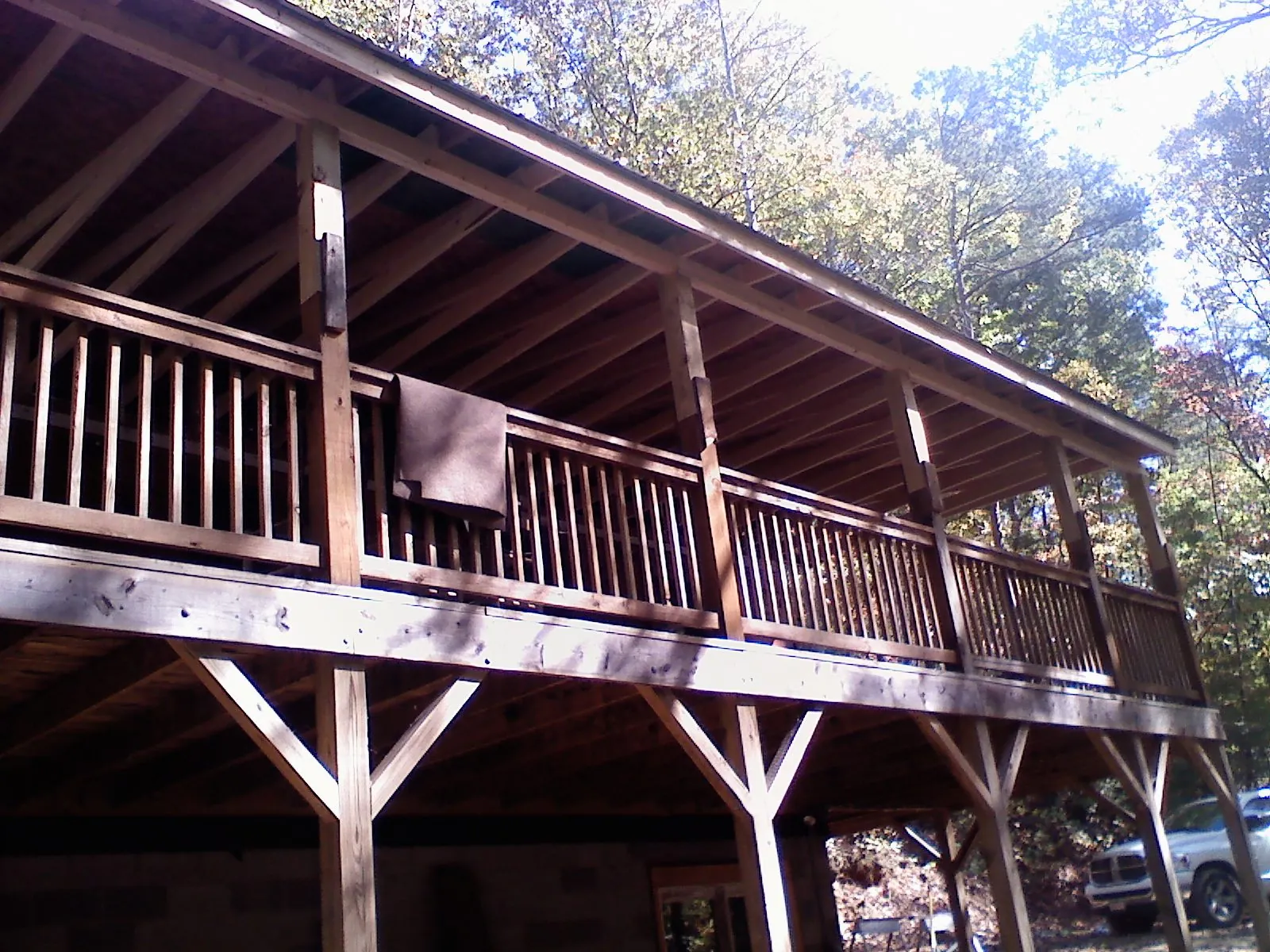 Timber framing under a new elevated porch and deck — Roof Leak Repair in Eddyville by Roofing Brothers